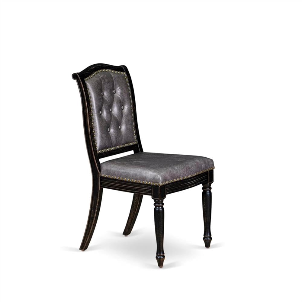 Black Acacia Wood Dining Chairs Set of 2 M344808