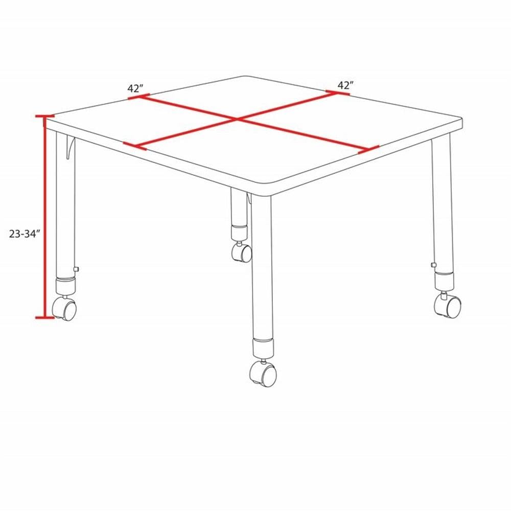 Square Mobile Table & 4 Stack Chairs P810892
