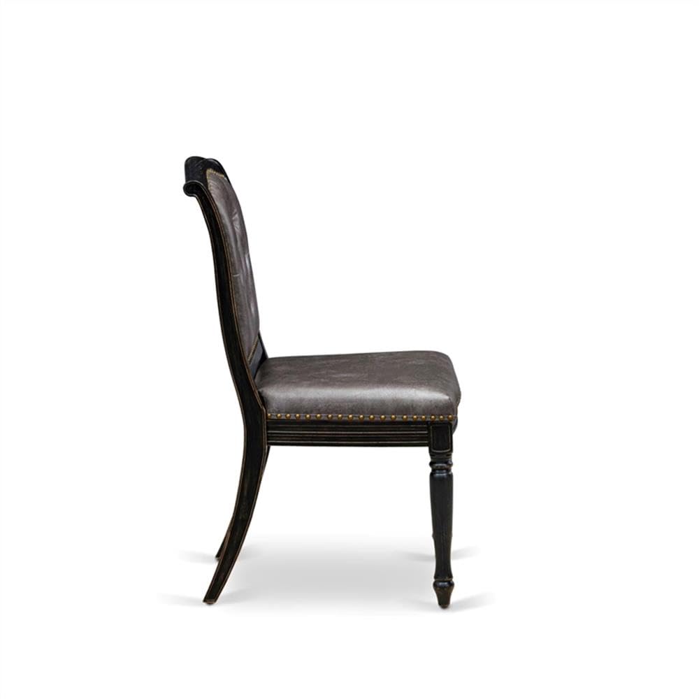 Black Acacia Wood Dining Chairs Set of 2 M344808