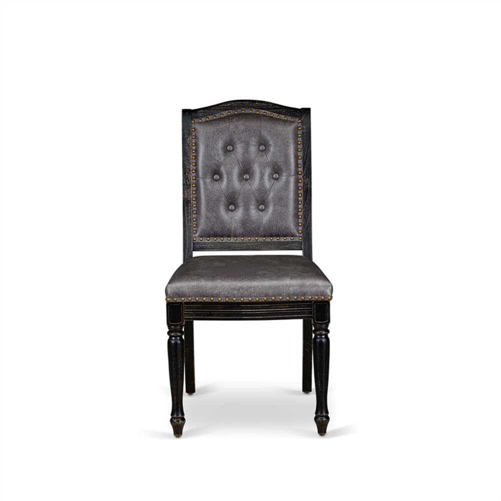 Black Acacia Wood Dining Chairs Set of 2 M344808