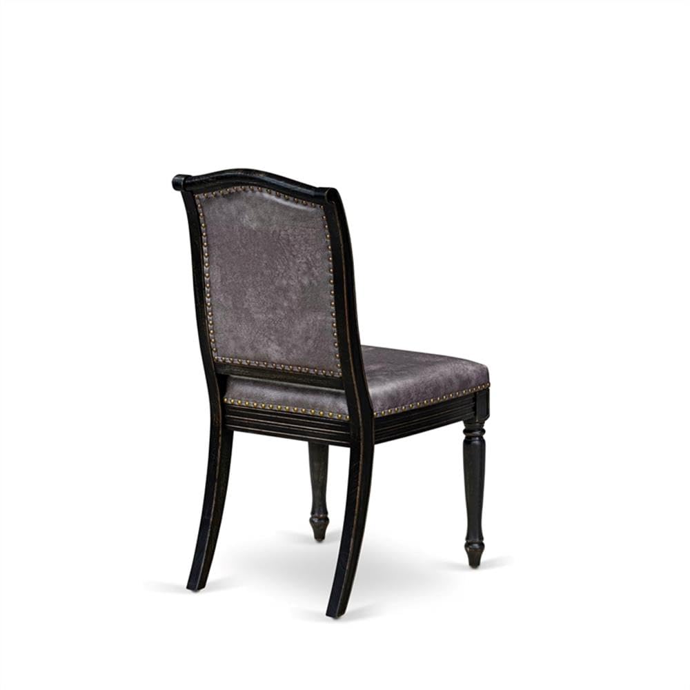 Black Acacia Wood Dining Chairs Set of 2 M344808