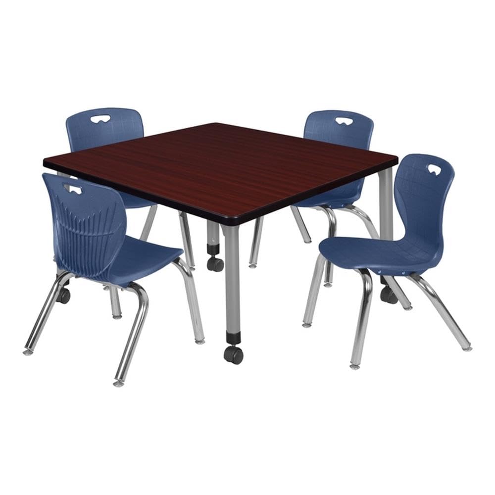 Square Mobile Table & 4 Stack Chairs P810892