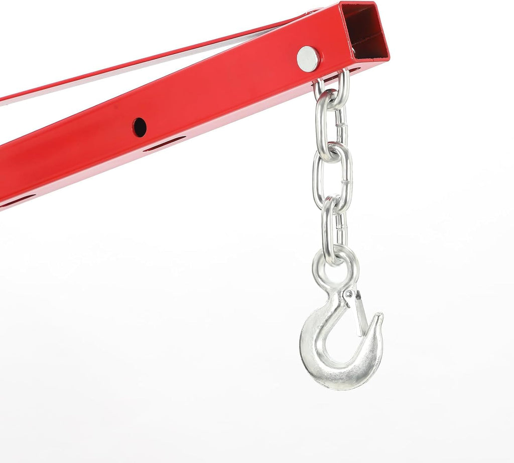 Hydraulic Pickup Truck Crane, 1000 Lbs Capacity, 360° Swivel, Red V721876