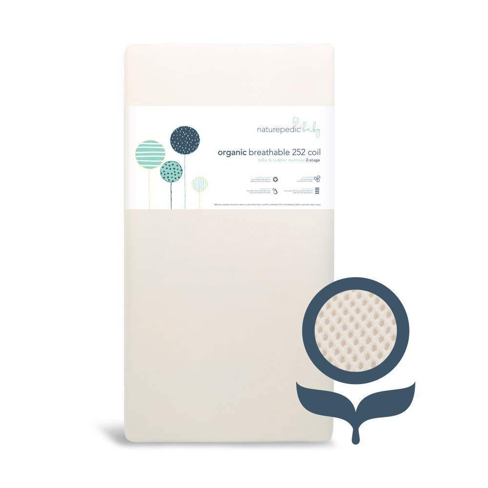 Organic 2-Stage 144 Coil Crib Mattress with Protector Pad G316