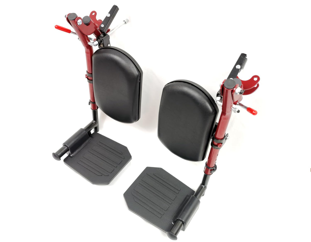 Red Wheelchair Elevating Leg Rests with Calf Pad K717418