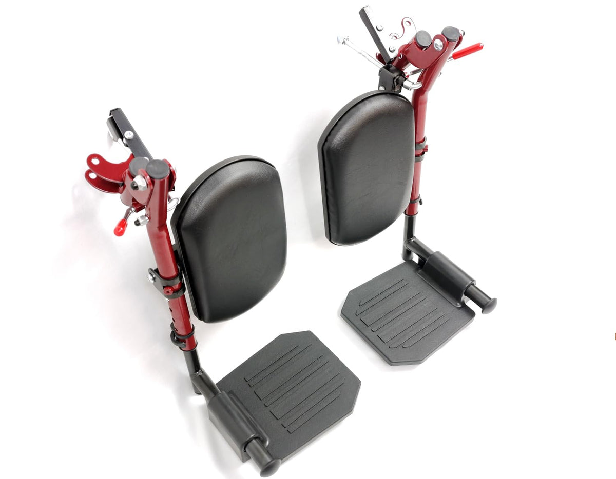 Red Wheelchair Elevating Leg Rests with Calf Pad K717418