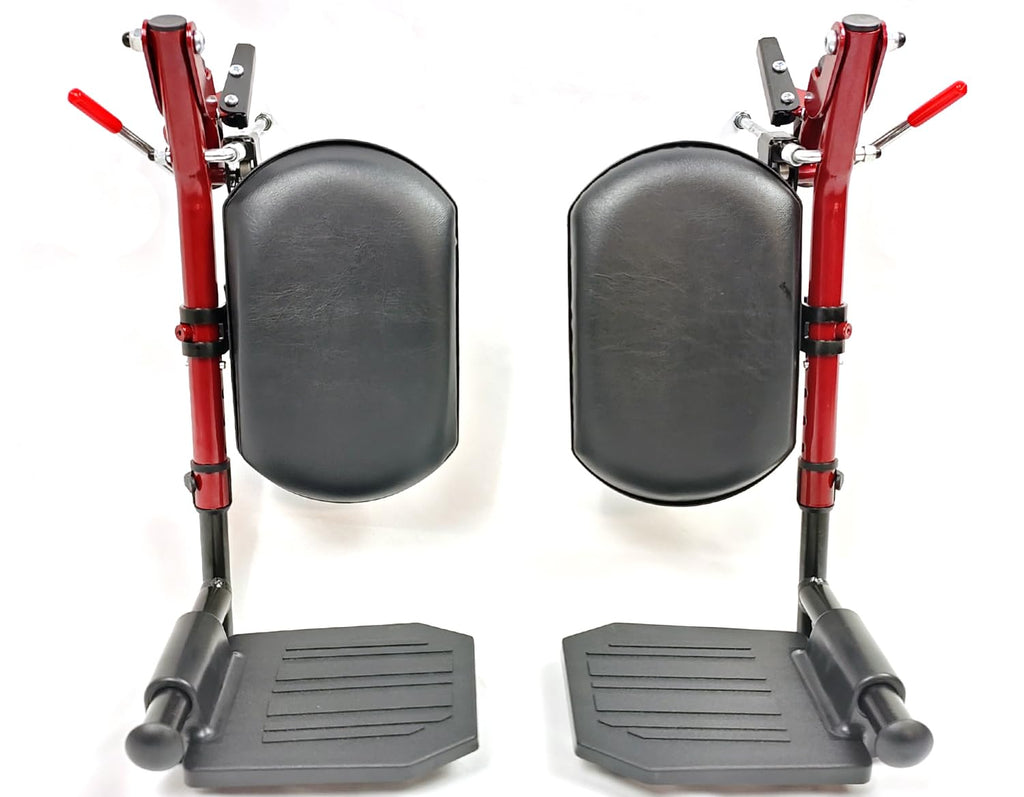 Red Wheelchair Elevating Leg Rests with Calf Pad K717418