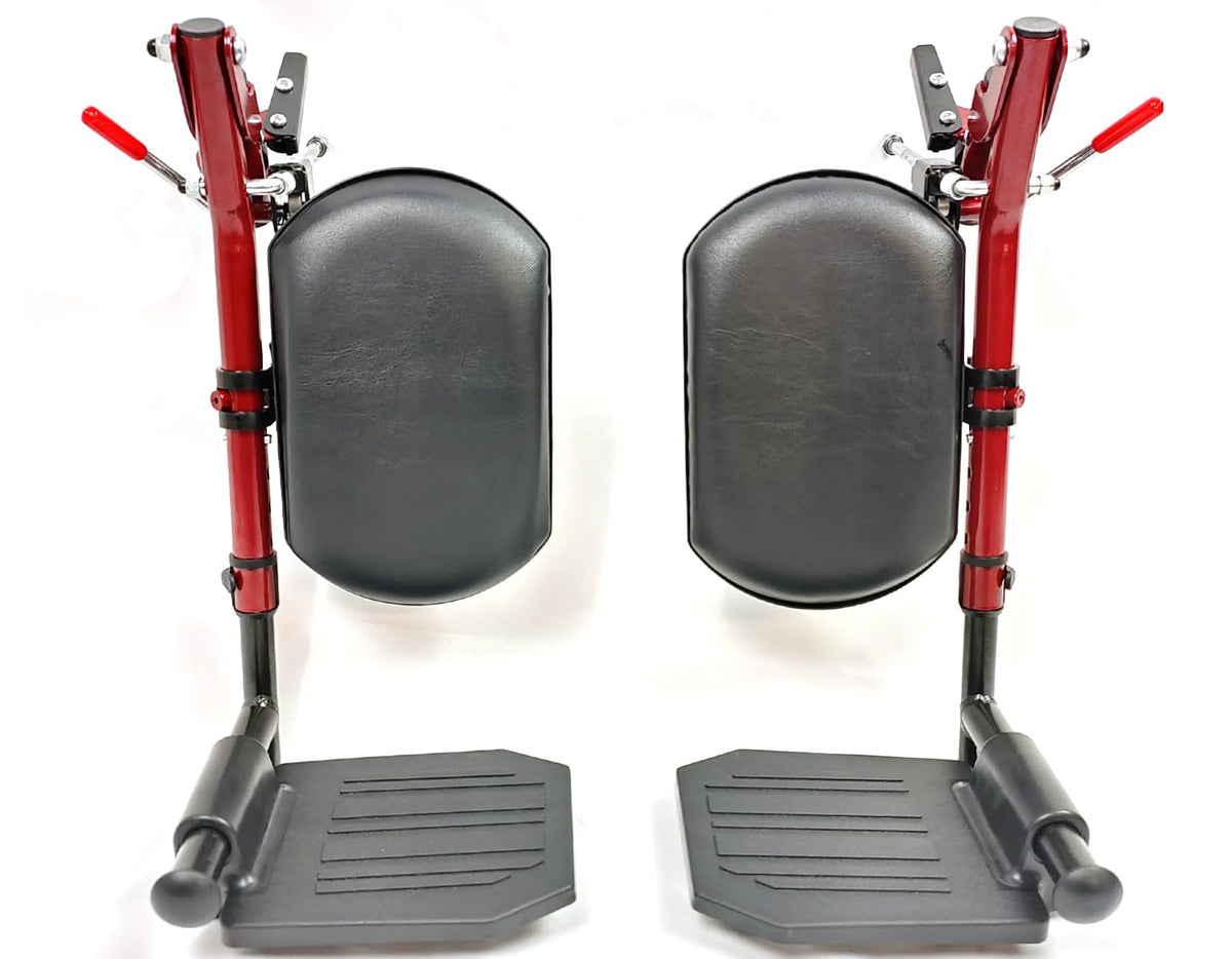 Red Wheelchair Elevating Leg Rests with Calf Pad K717418