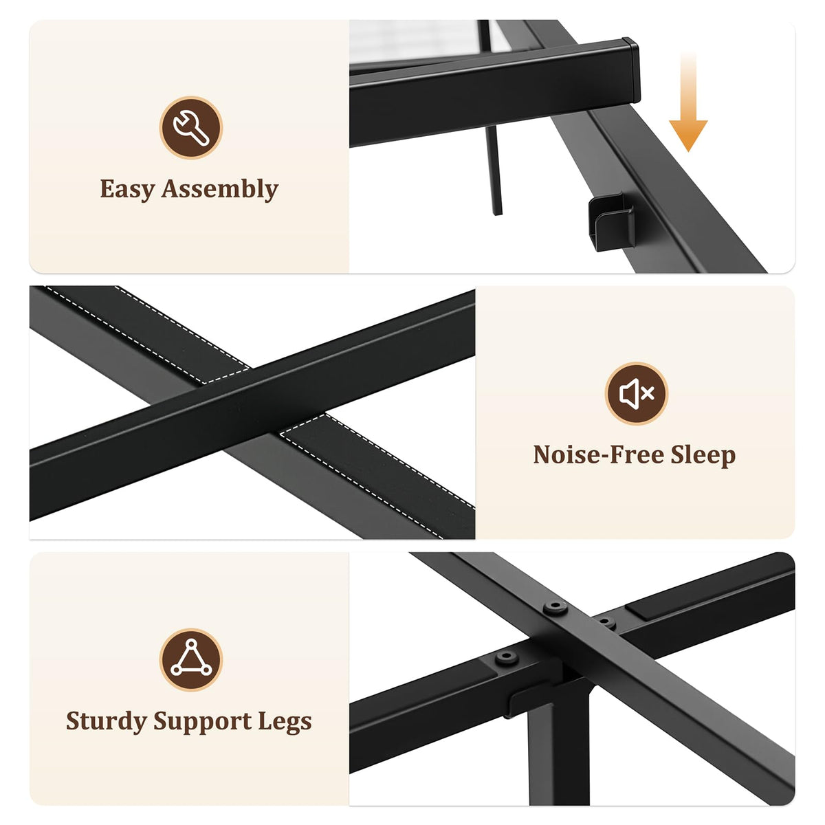 Twin Metal Bed Frame with Storage Headboard G4583