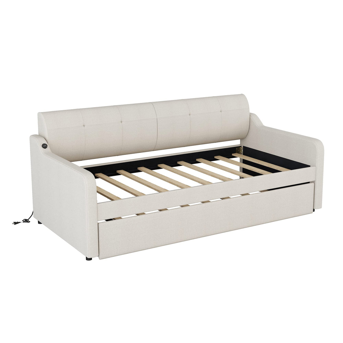 Twin Size Upholstered Daybed with Trundle H622
