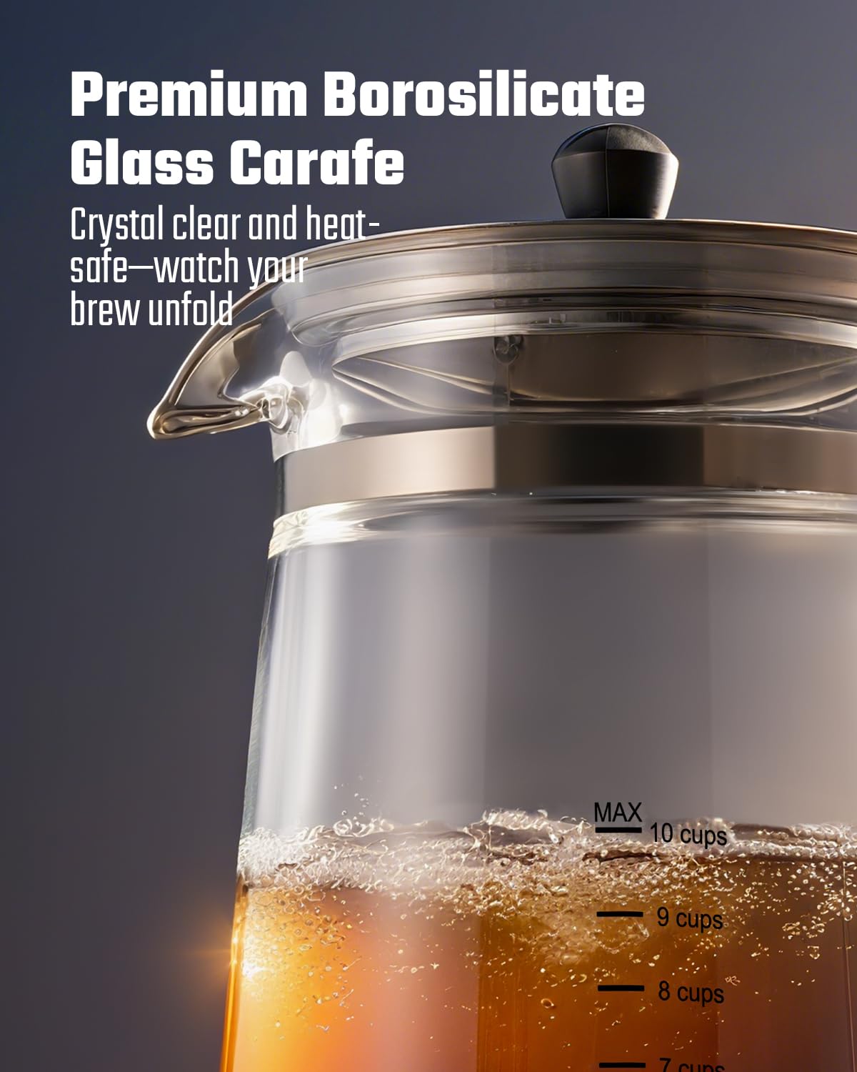 10-Cup Electric Percolator Coffee Pot with Borosilicate Carafe Q1588