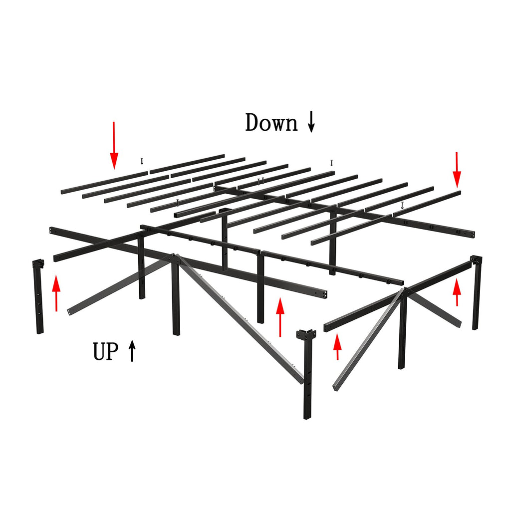 Queen 14-Inch Heavy-Duty Platform Bed Frame B52516