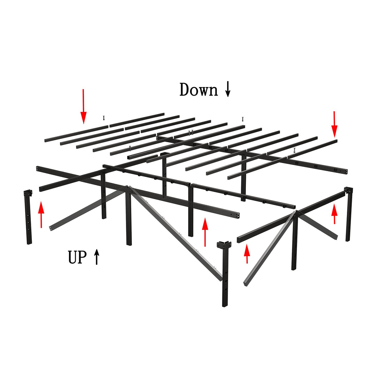 Queen 14-Inch Heavy-Duty Platform Bed Frame B52516
