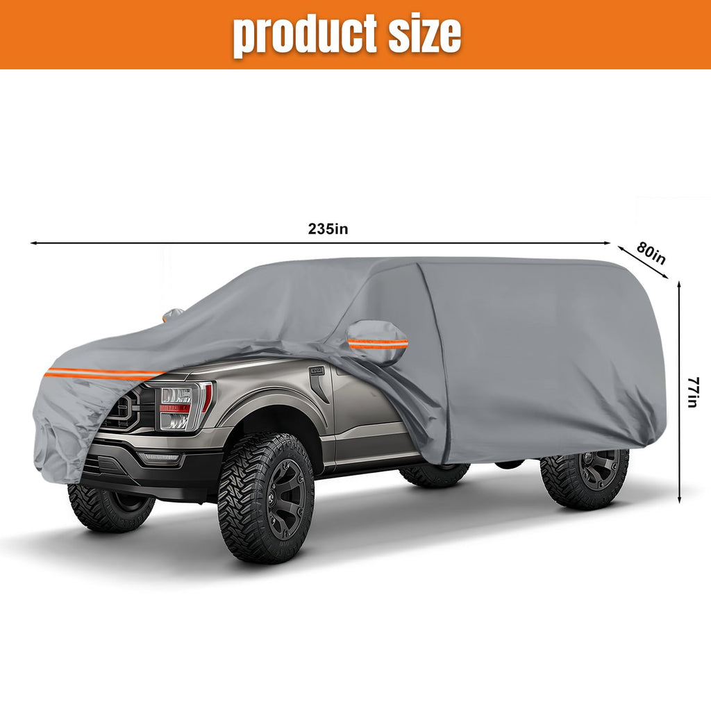 Waterproof Truck Cover for CrewCab 5.5/5.7/5.8 ft with Camper Shell Topper R621