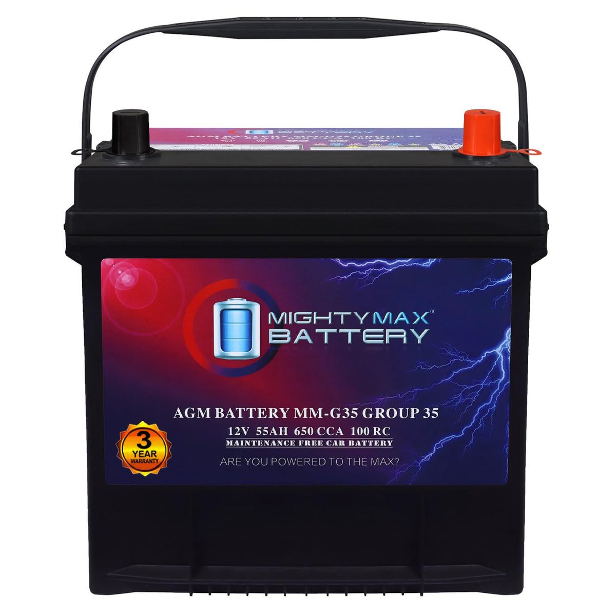 12V 55Ah AGM Replacement Battery D8810