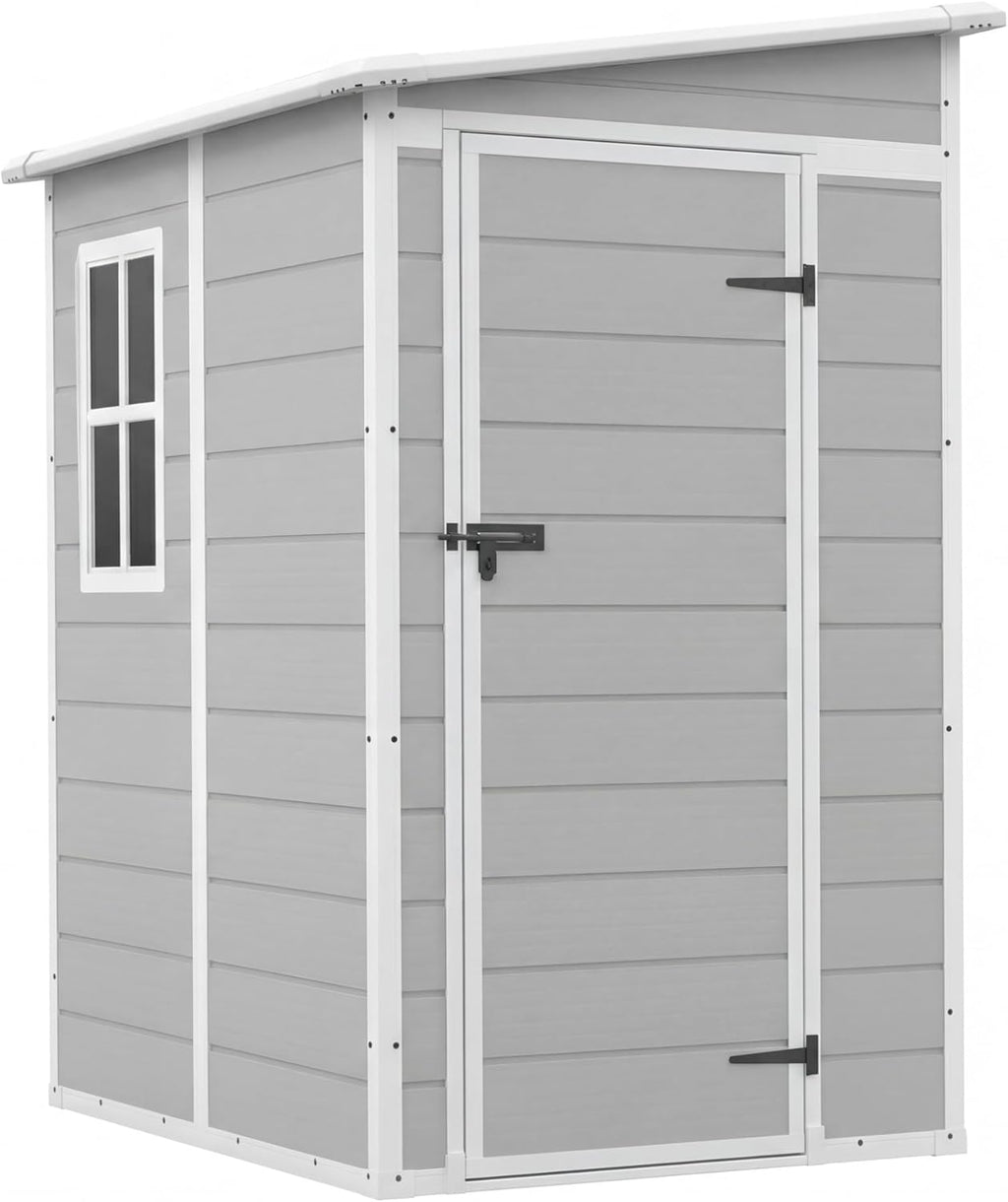 5 x 4 FT Plastic Outdoor Storage Shed with Floor B85428