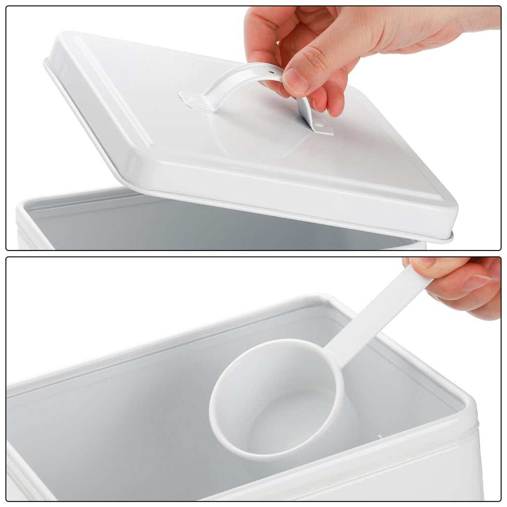 5-7 Lbs Metal Dog Food Storage Container with Lid and Scoop G2066