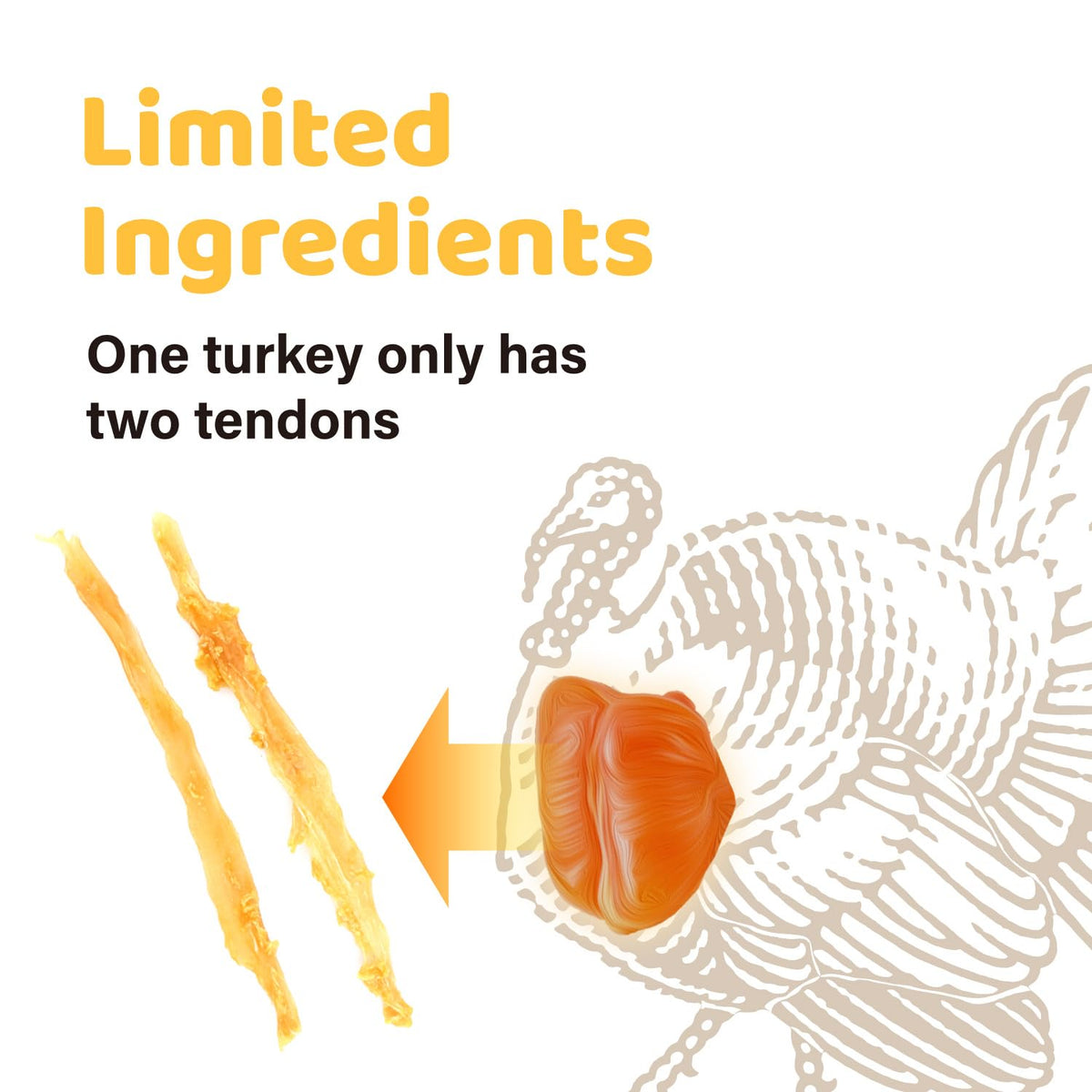 Turkey Tendon Dog Chew Strips M2945