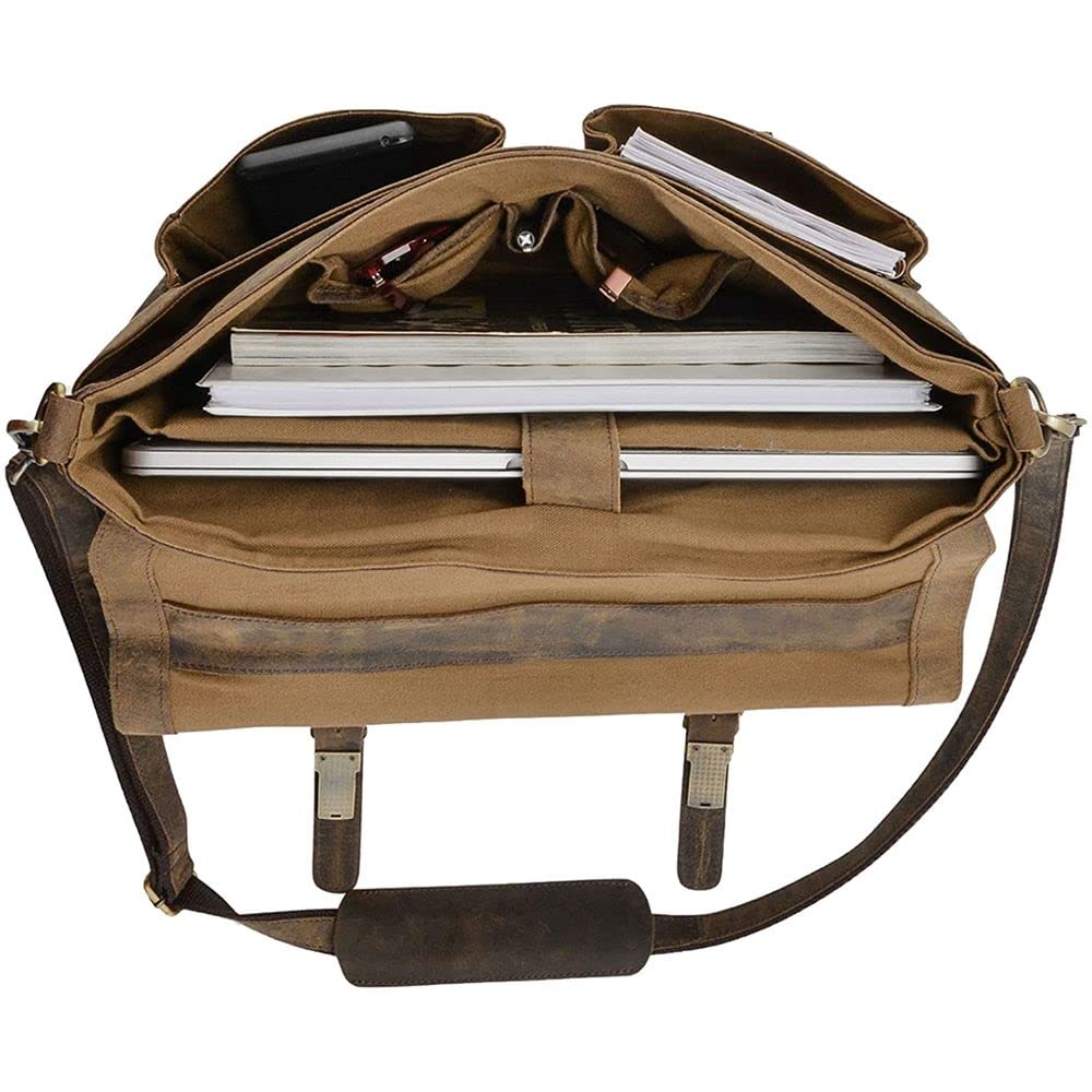 16 Inch Leather Laptop Messenger Bag L10534