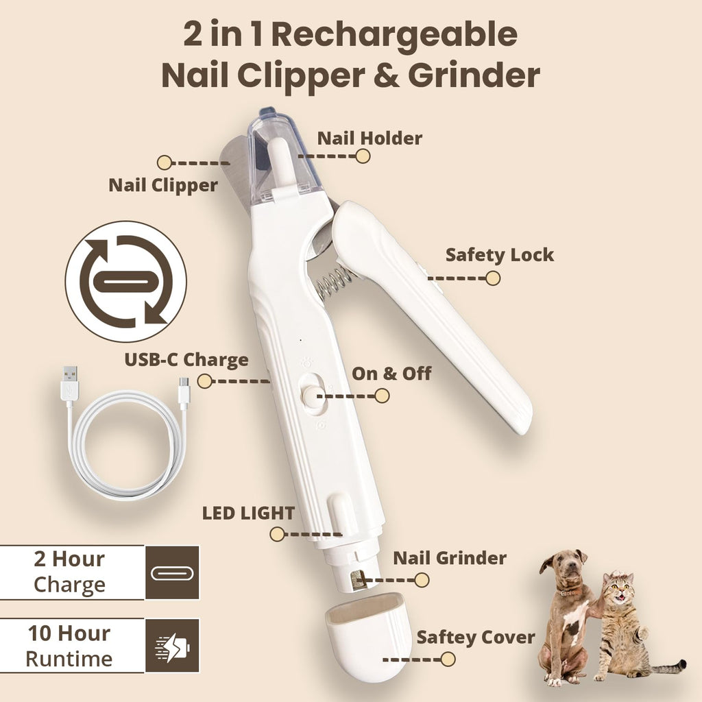 2-in-1 Dog & Cat Nail Clipper and Grinder with Light K3918