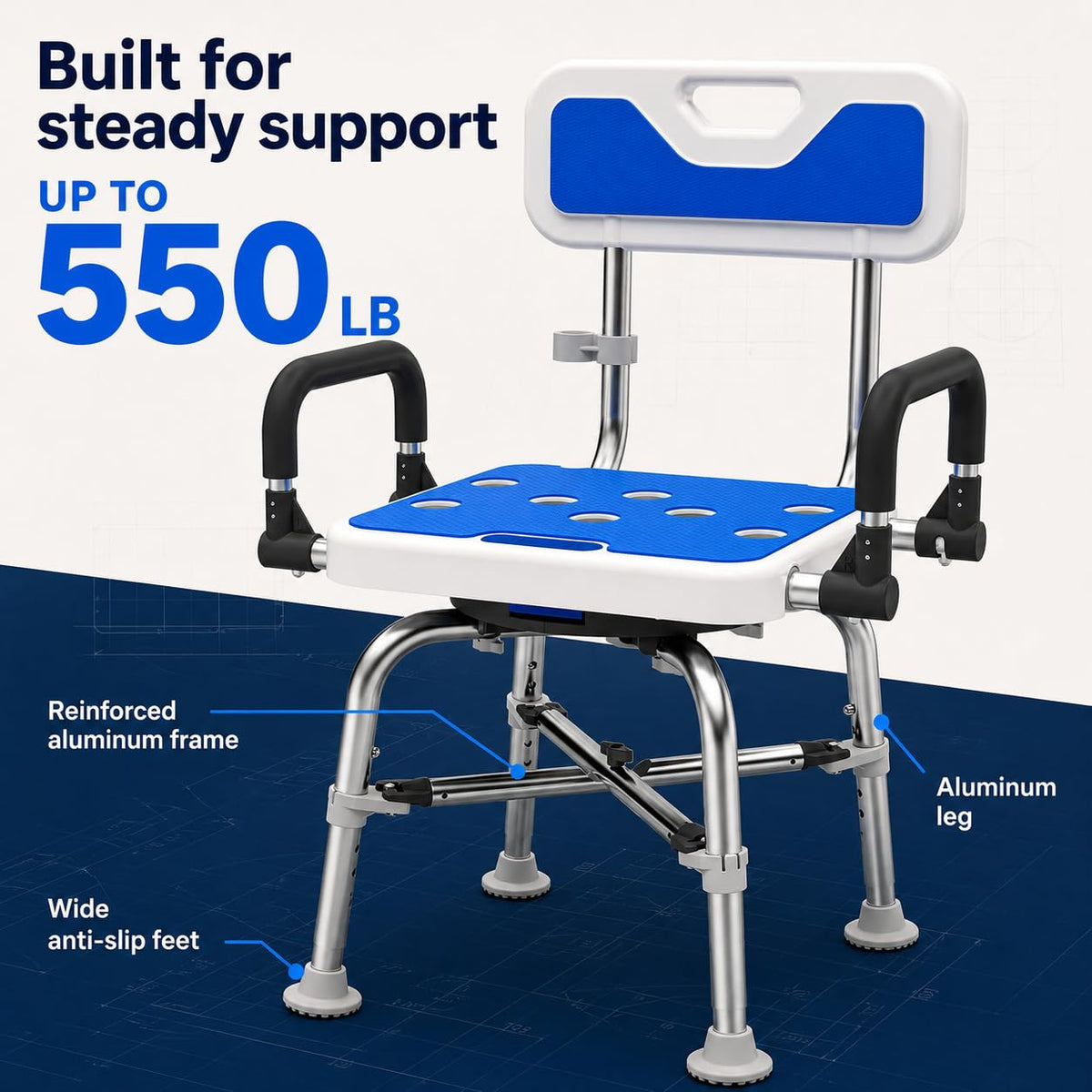Heavy Duty Swivel Shower Chair I7437