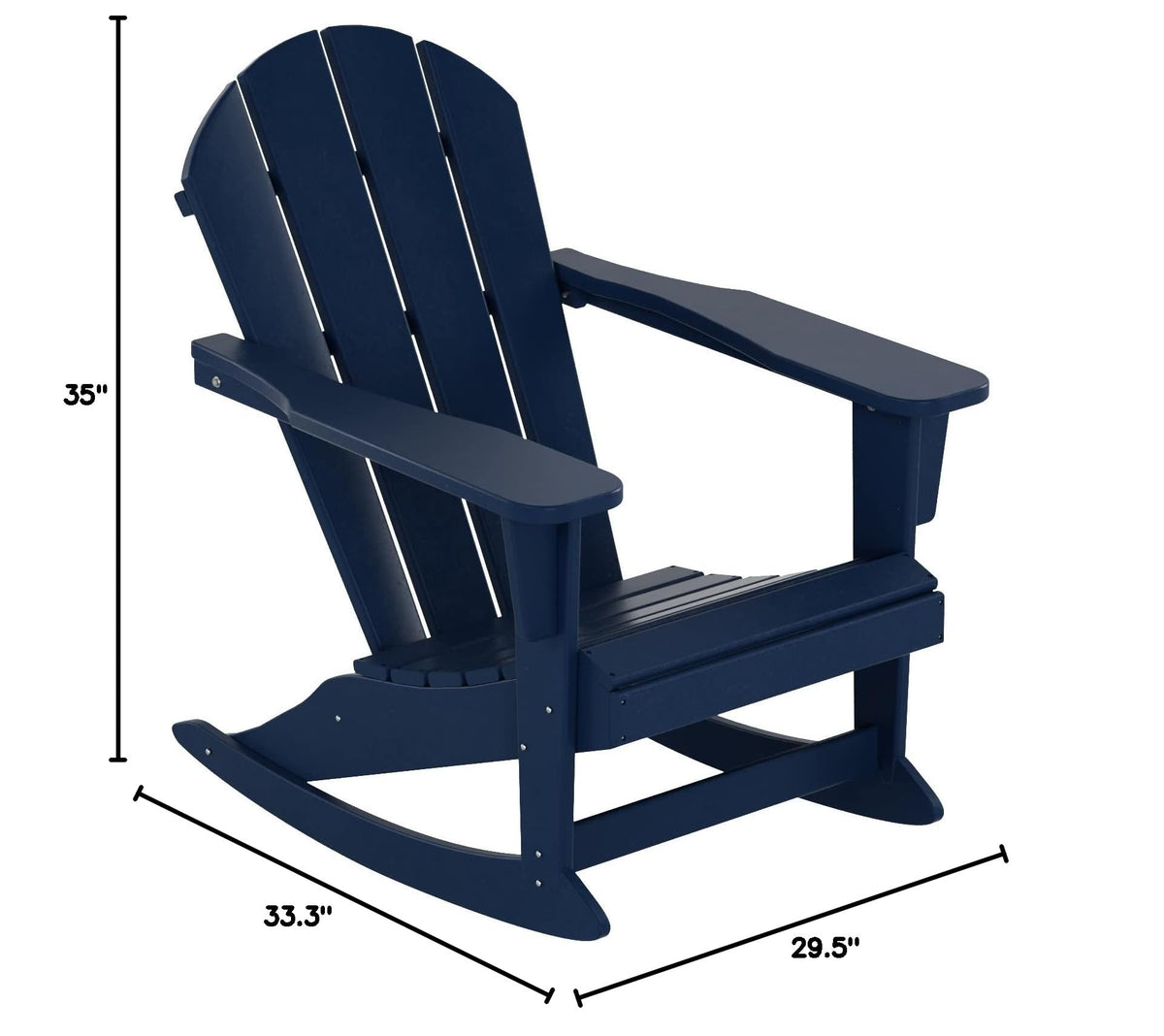 Navy Blue HDPE Outdoor Rocking Chair V987
