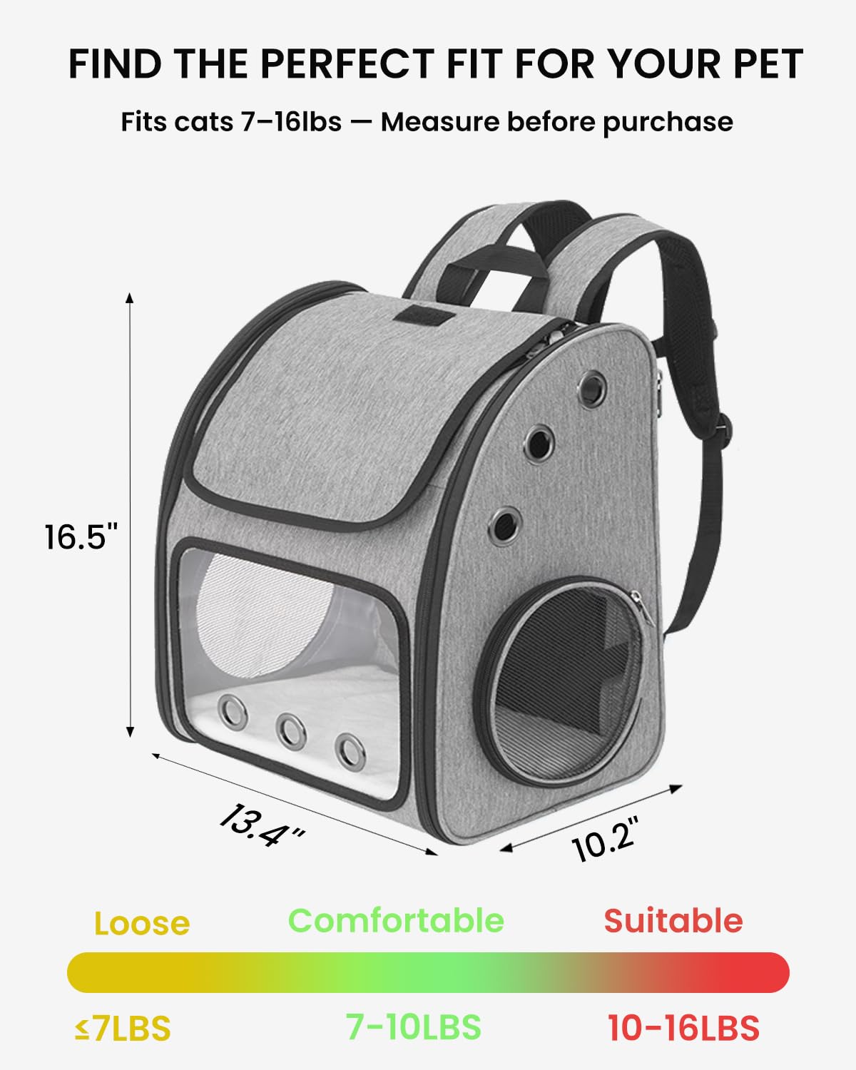 Expandable Cat Backpack Carrier O2072