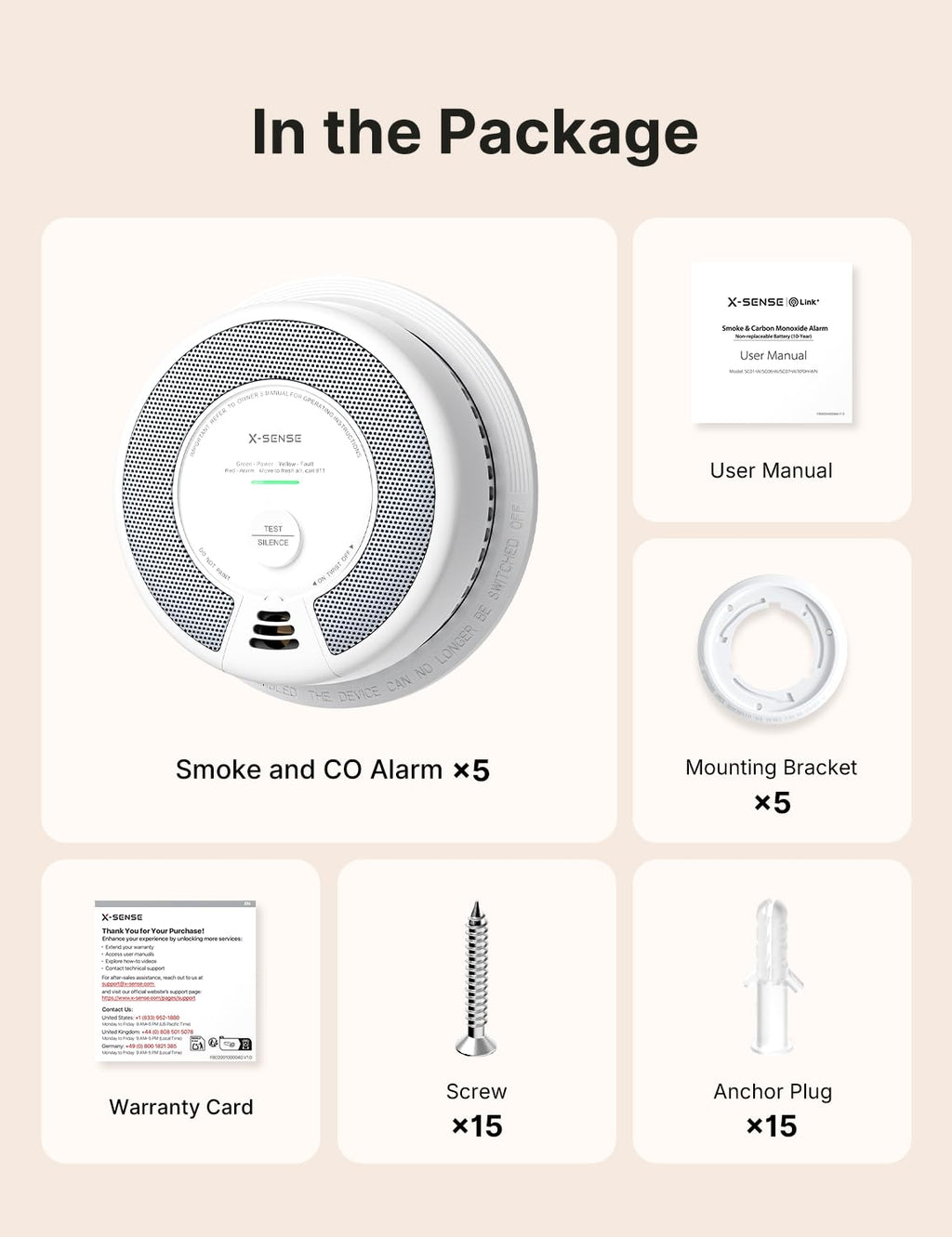 Smoke & Carbon Monoxide Alarm 5-Pack G11525