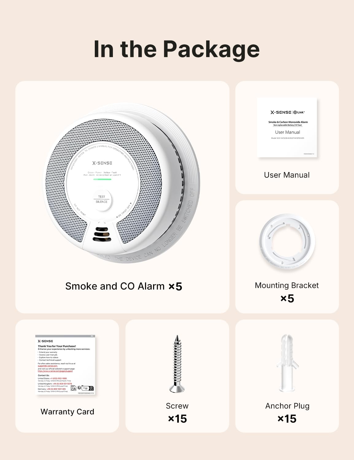 Smoke & Carbon Monoxide Alarm 5-Pack G11525