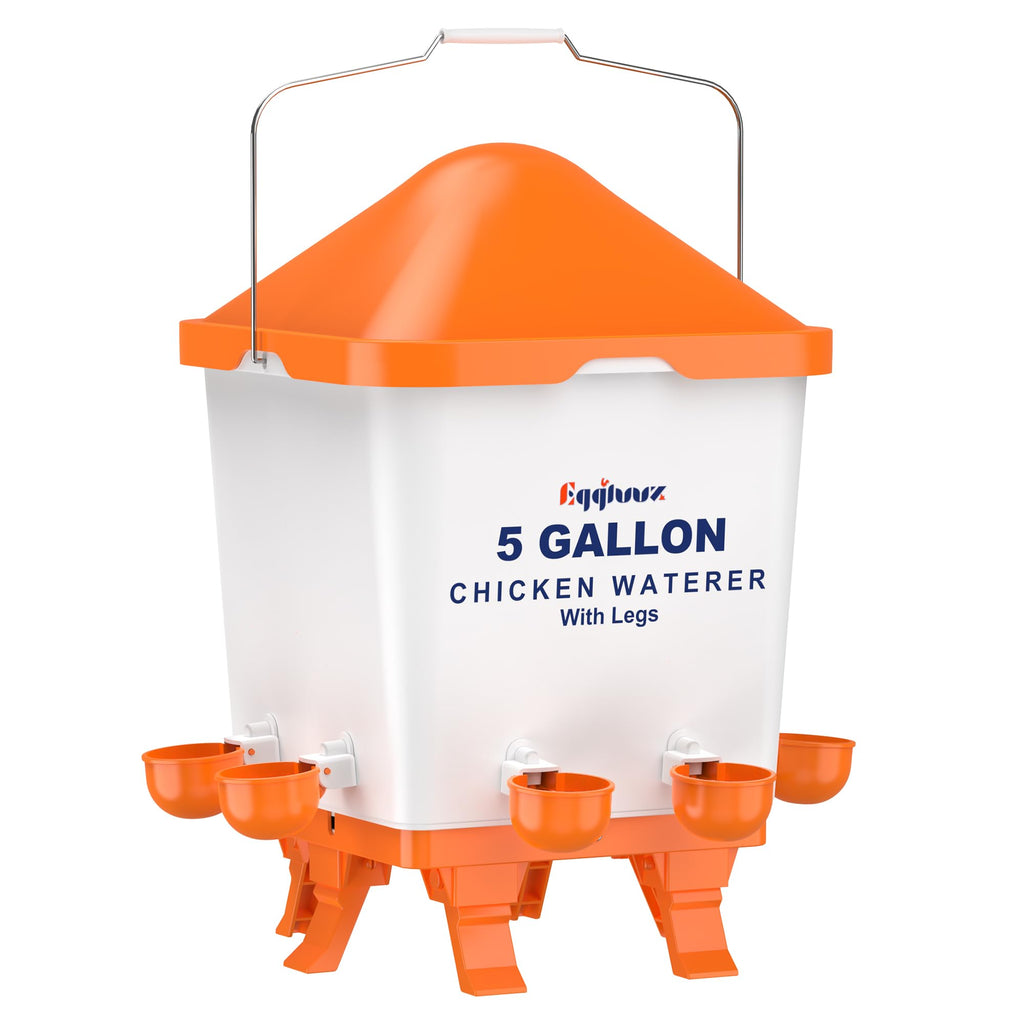 5 Gallons Chicken Waterer Bucket with Cups and Adjustable Legs K118