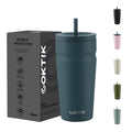 20oz Insulated Stainless Steel Tumbler with Lid and Straw W8036