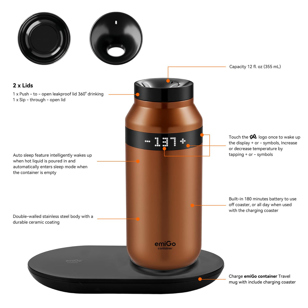 12 oz App Ctrl Heated Mug I63139