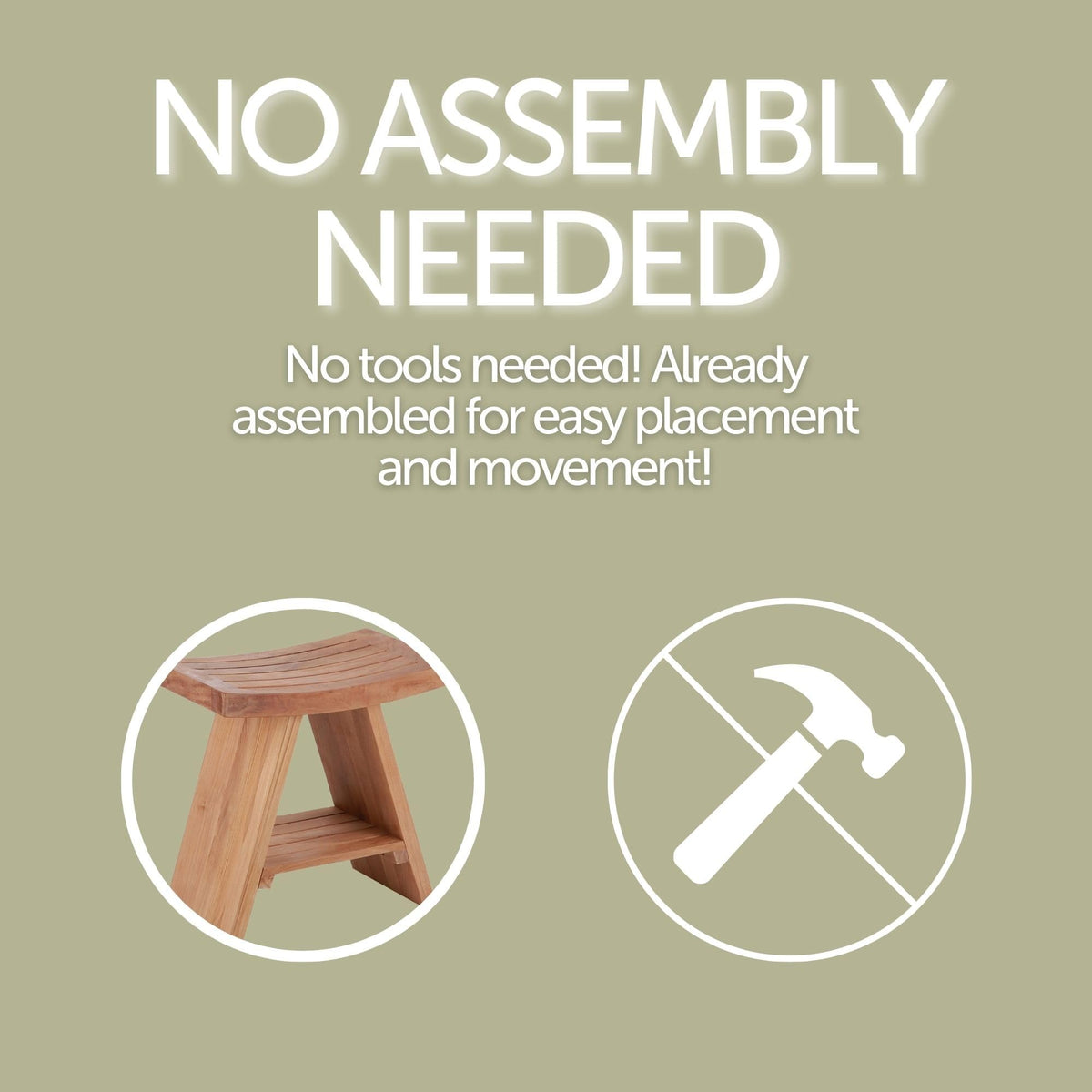 Teak Wood Shower and Bath Stool E583843