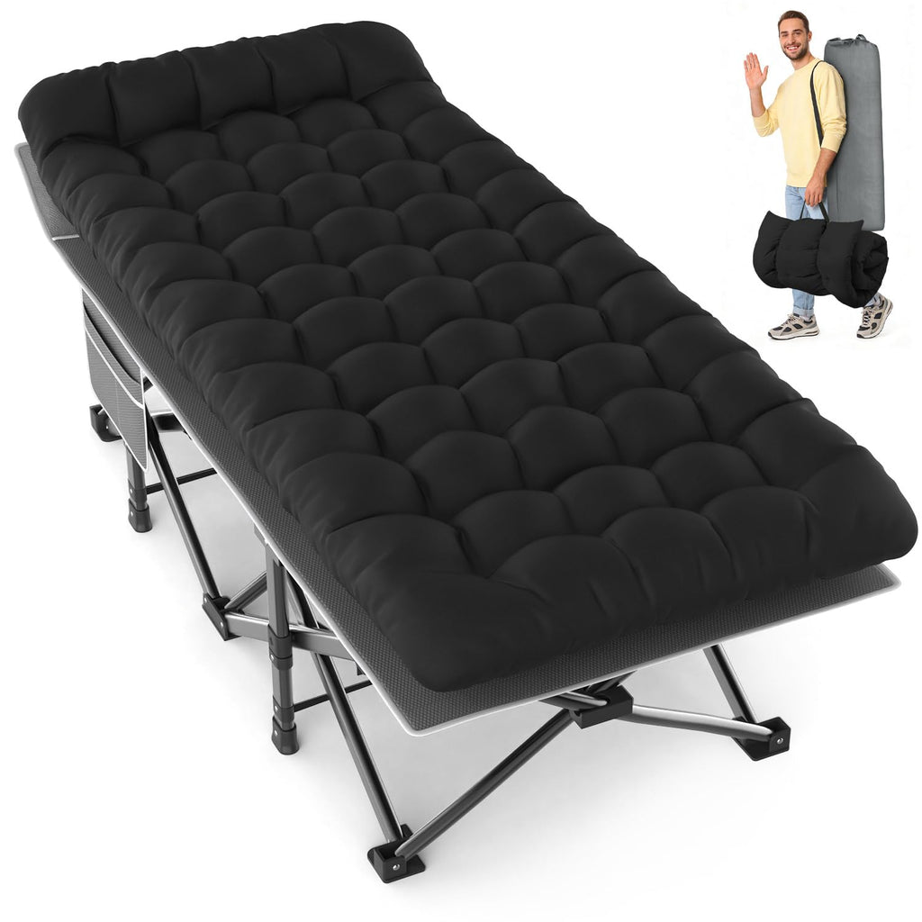 XXL Camping Cot with Mattress, Pillow & Carry Bag Z329