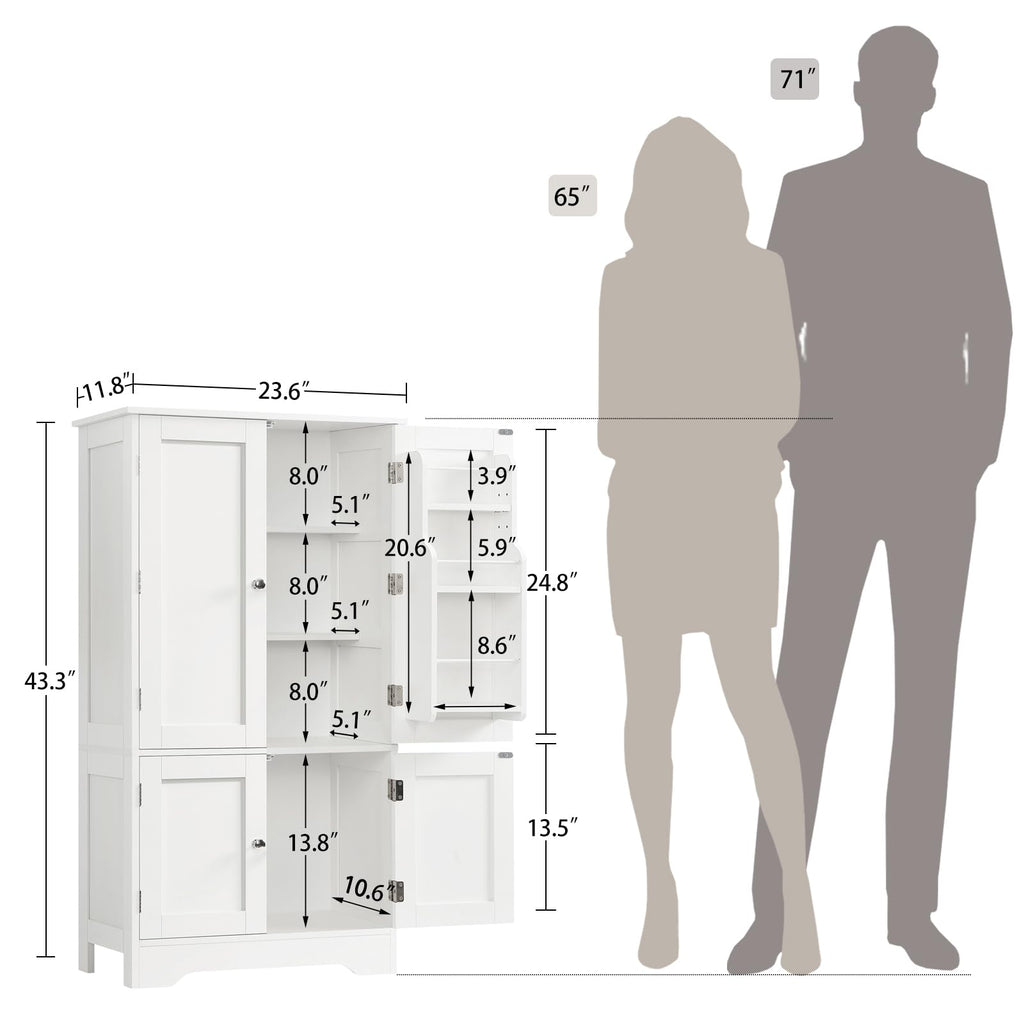 43”H Pantry Cabinet with 4 Doors H630509