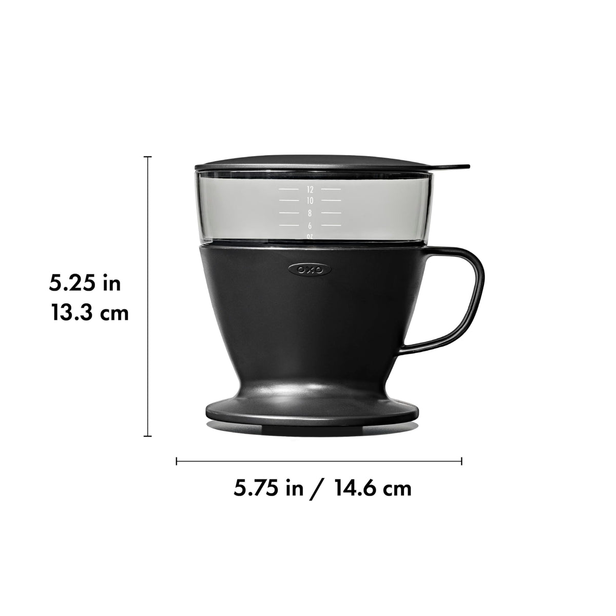 Single Serve Pour-Over Coffee Maker 12 oz Matte Black D40238