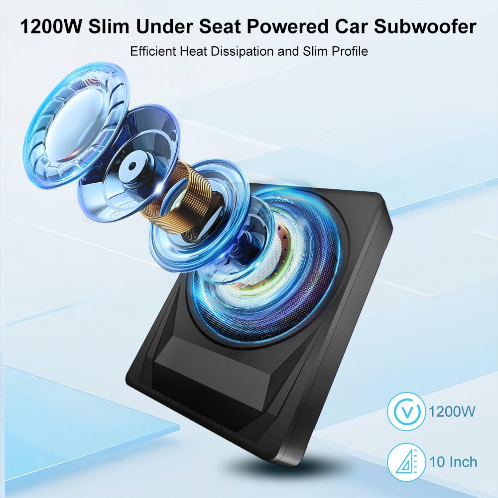 1200W 10 Inch Slim Under Seat Car Subwoofer E58662