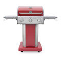 3-Burner Liquid Propane Gas Grill with Folding Sides, Wheels, 30000 BTU, Red P284