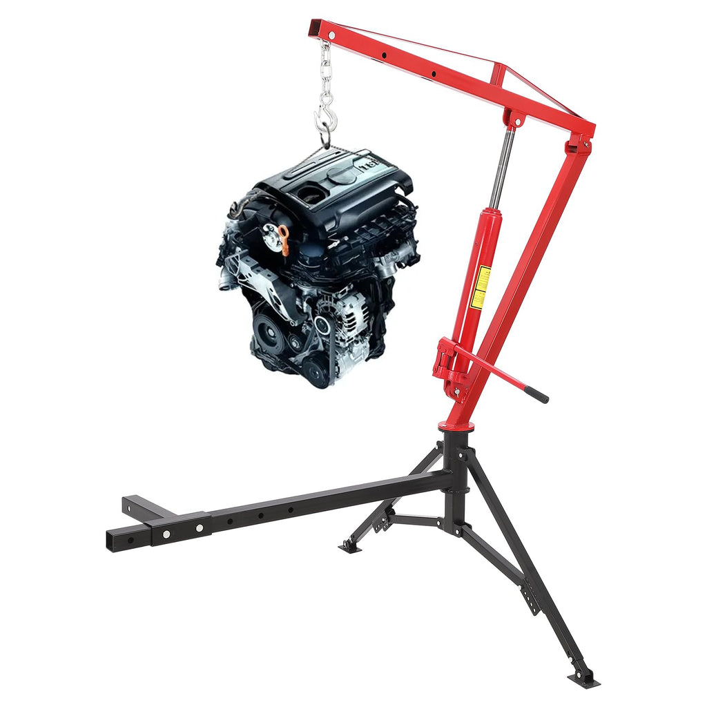 Hydraulic Pickup Truck Crane 360° Swivel 2-Inch Hitch Receiver 1000 Lbs Q658