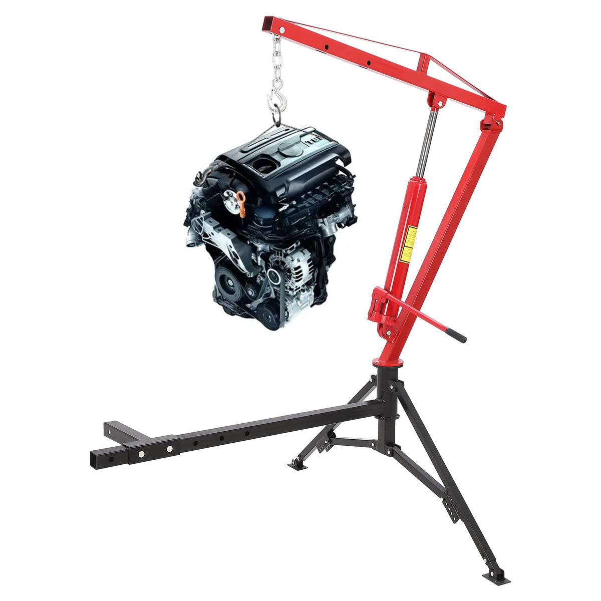 Hydraulic Pickup Truck Crane 360° Swivel 2-Inch Hitch Receiver 1000 Lbs Q658