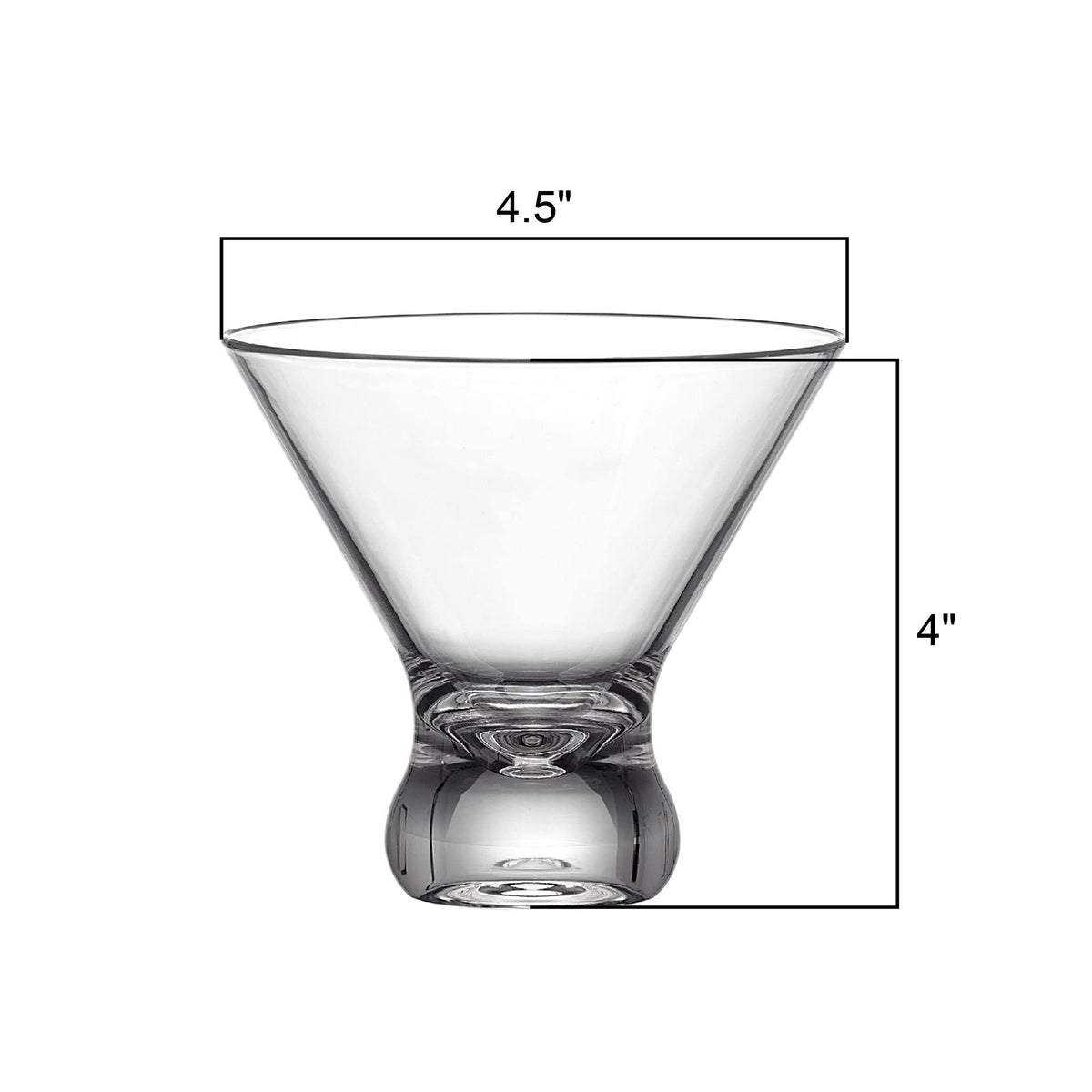 10-Ounce Plastic Stemless Martini Glasses Set of 6 K762138