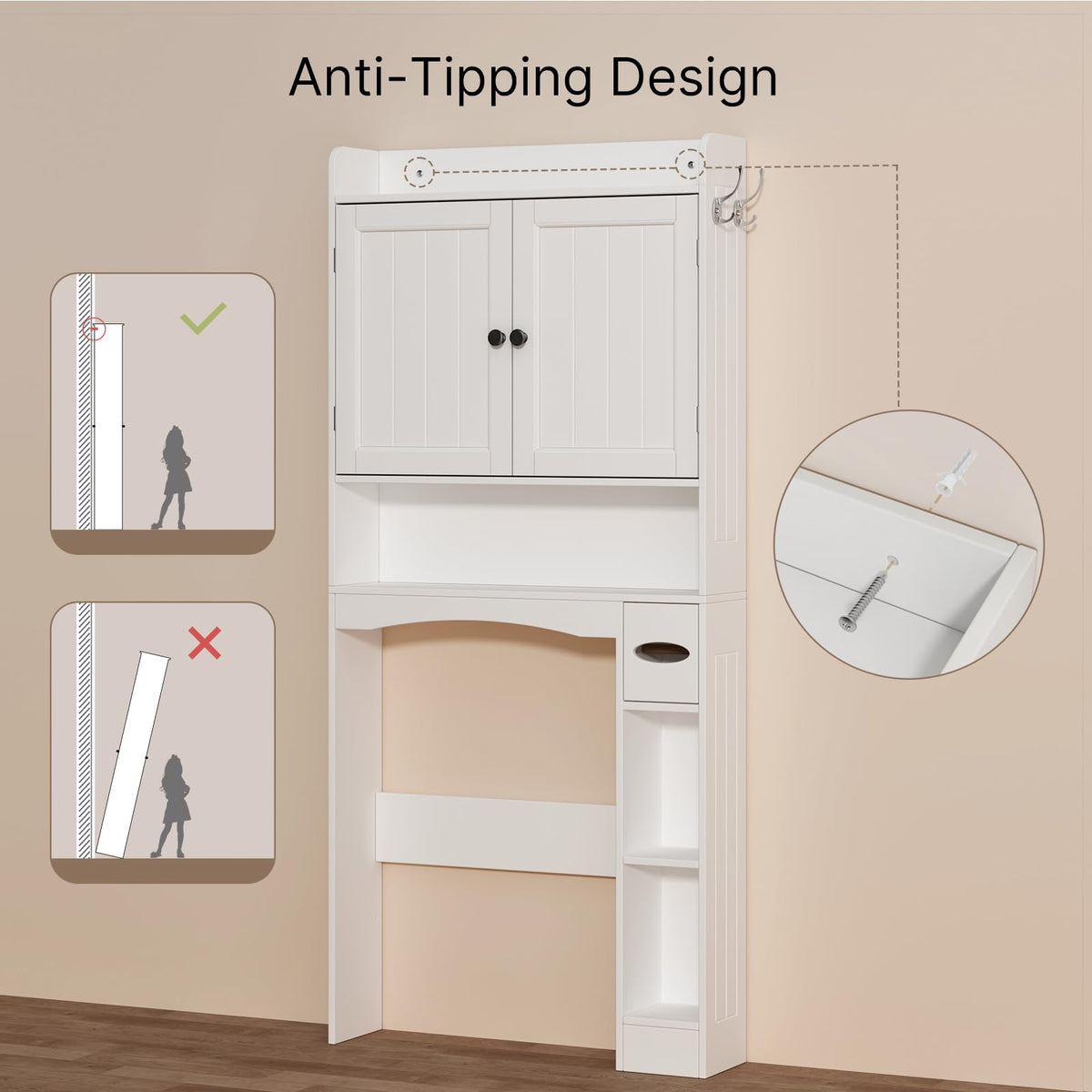 White Over The Toilet Storage Cabinet R898604