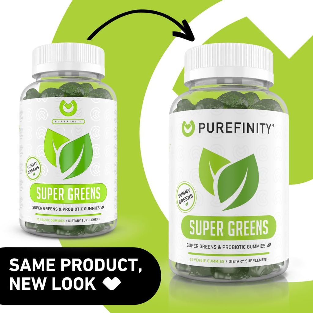 Super Greens Gummies with Spirulina, Spinach, Broccoli, Beet Root, Acai, Vegan, 60 Count Z222