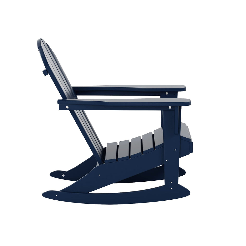 Navy Blue HDPE Outdoor Rocking Chair V987