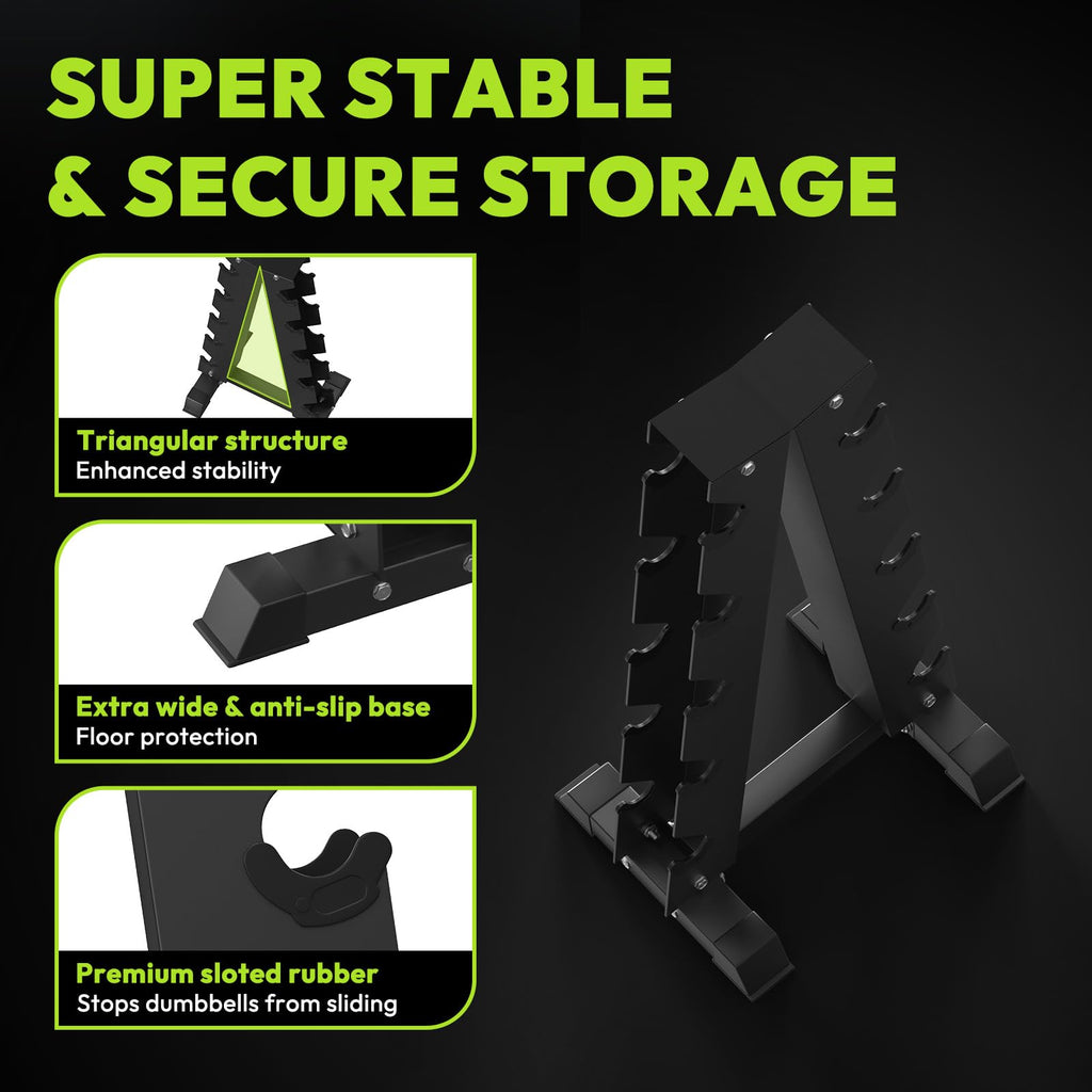 Hex Dumbbell Set with Vertical Storage Rack P710