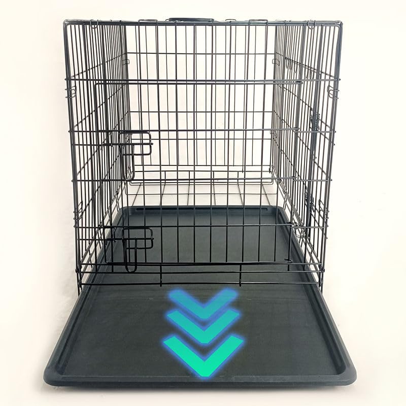 24-Inch Folding Metal Dog Crate with Removable Tray W2928