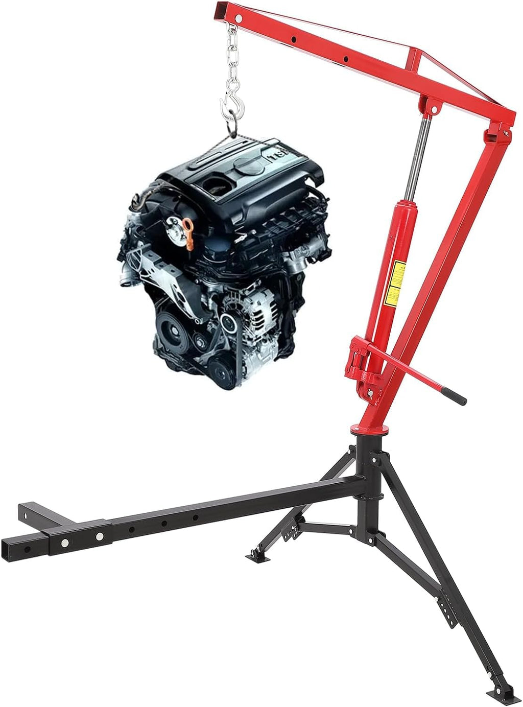 Hydraulic Pickup Truck Crane, 1000 Lbs Capacity, 360° Swivel, Red V721876