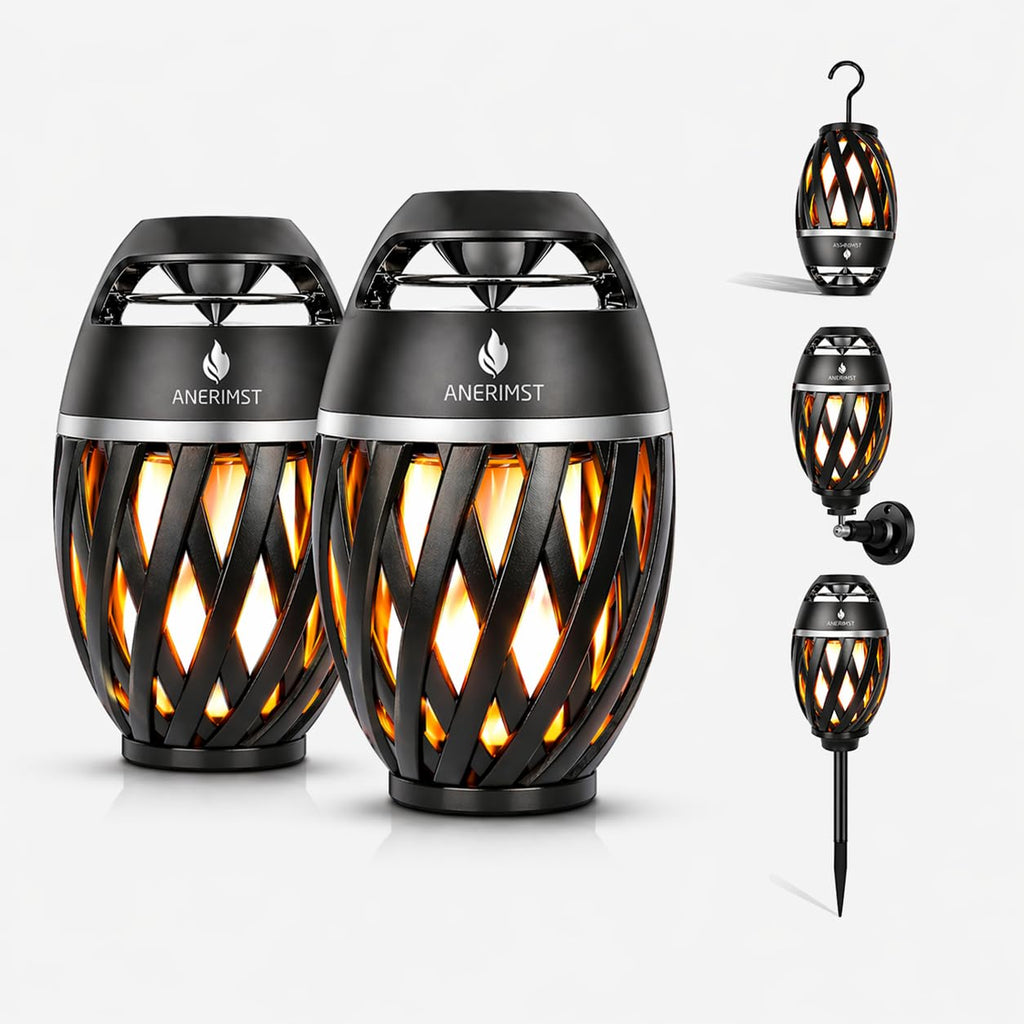 Black 2 Pack Waterproof Bluetooth Speaker with LED Torch Light B320379