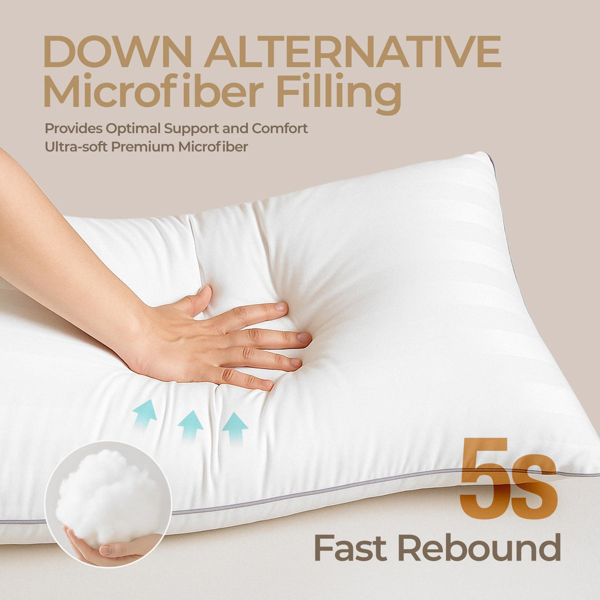 King Size Down Alternative Pillows Set of 2 Q79911
