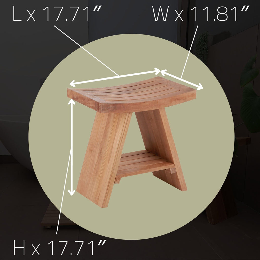 Teak Wood Shower and Bath Stool E583843